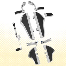 Chrome Defiance Floorboards w/Shift Lever for Harley Touring