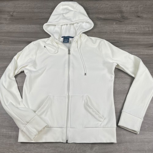Ralph Lauren Polo Hoodie mit durchgehendem Reißverschluss Herren Größe Small Baumwollmischung cremeweiß - Bild 2 von 18