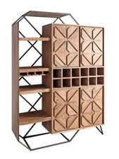 LEAF Highboard 4 Türen/4 Ablagen/12 Flaschenhalter Regal Geometrisch WOLF MÖBEL