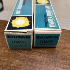 QTY 2 SYLVANIA DWY TUNGSTEN HALOGEN LAMP FOR PROJECTORS AND LIGHTING EQUIP NOS