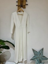 House of CB Martina White Cropped/Petite Stretch Fit Wide Leg Jumpsuit S