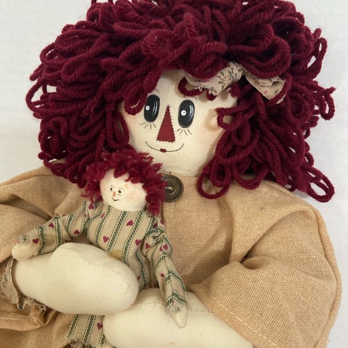 Muñeca de 23 pulgadas Raggedy Ann y Little Ann hecha a mano en 1996 firmada de colección - Imagen 2 de 7