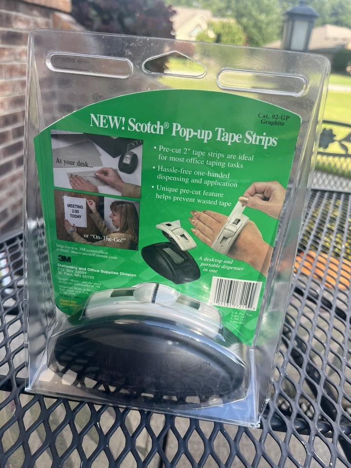 Scotch PopUp Tape Strip Dispenser Desk & Wrist w/ Magic Tape Refills