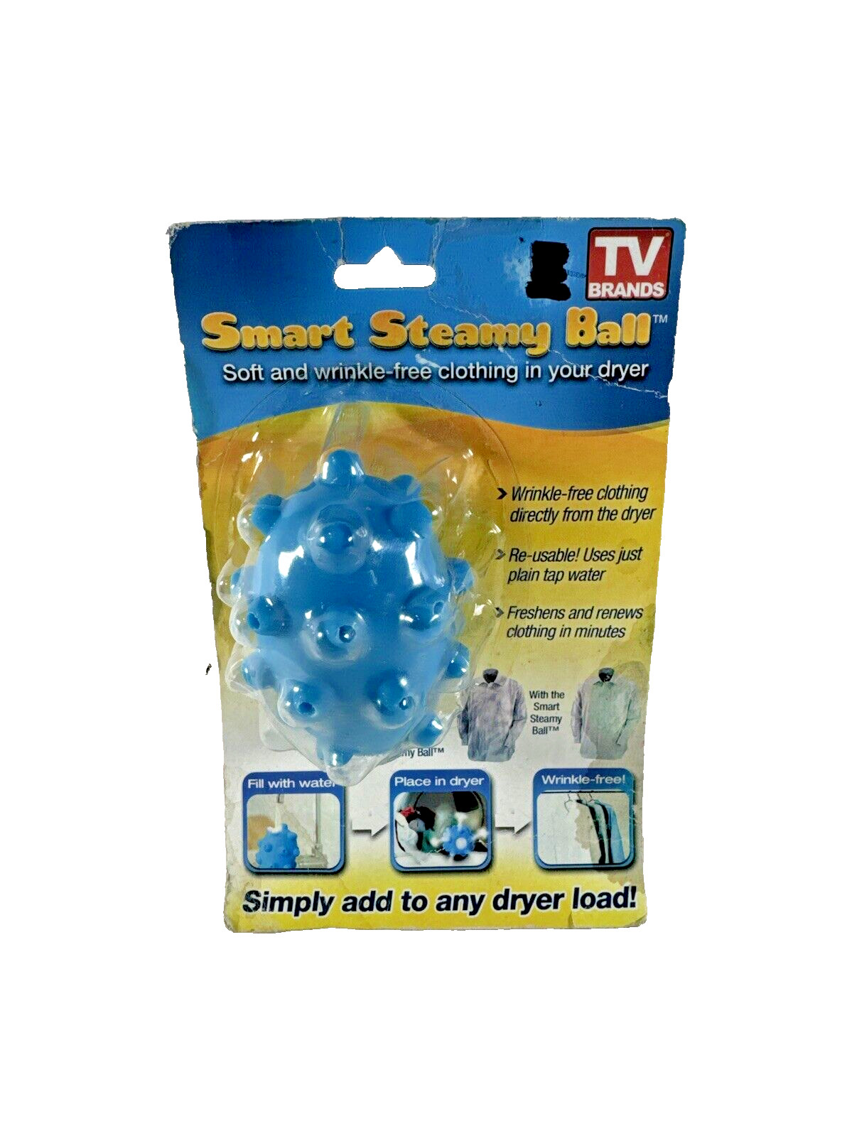 NEW OLD STOCK Discontinued T.V. BRANDS Smart Steaming Ball Removes Wrinkles