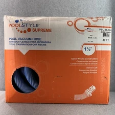 Pool Style Swimming Pool Vacuum Hose 1.5" x 40ft Spiral Wound Flex Swivel Cuff