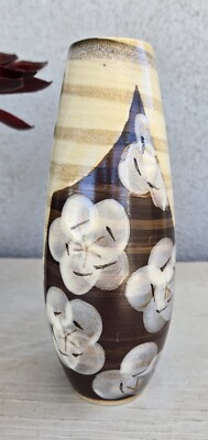 VTG. TOYO JAPAN CERAMIC FLORAL DOGWOOD DESIGN VASE