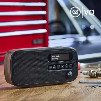 DAB/DAB+ FM Radio Tragbar,Stereo-Lautsprecher, LCD Bildschirm,Walnuss