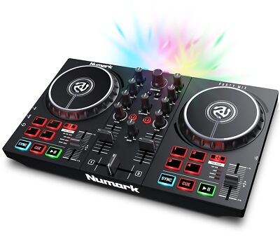 Numark DJ Controller Mixing 2 Decks MP3 CD Musik Sound Mixer mit Serato DJ Lite