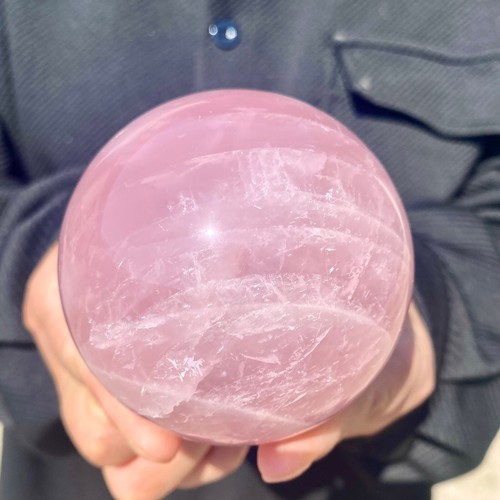1.4LB Natural large size Pink Rose Quartz Crystal Sphere Ball Polished Healing - 第 4/22 張圖片