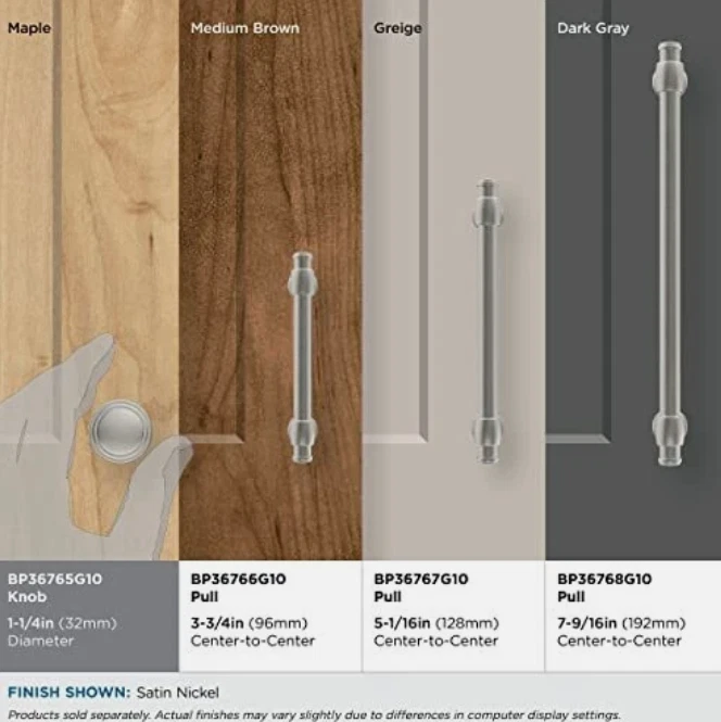 Paquete de 2 perillas de puerta de cajón níquel satinado de 1-1/4 pulgadas de diámetro Winsome BP36765G10 Foto 3 de 4