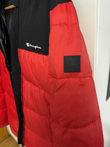 Champion LEGACY HOODED JACKET-Trainingsjacke-Rot/Schwarz,Gr. XL Zustand: Wie Neu - Bild 3 von 4
