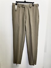 Haggar E-CLO Dress Pants Mens 32X32 Taupe Smart Fiber No Iron Comfort Waistband