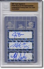 JAY BRUCE * Micah Owings * Neftali Soto Autograph Rookie Auto Plate 1/1