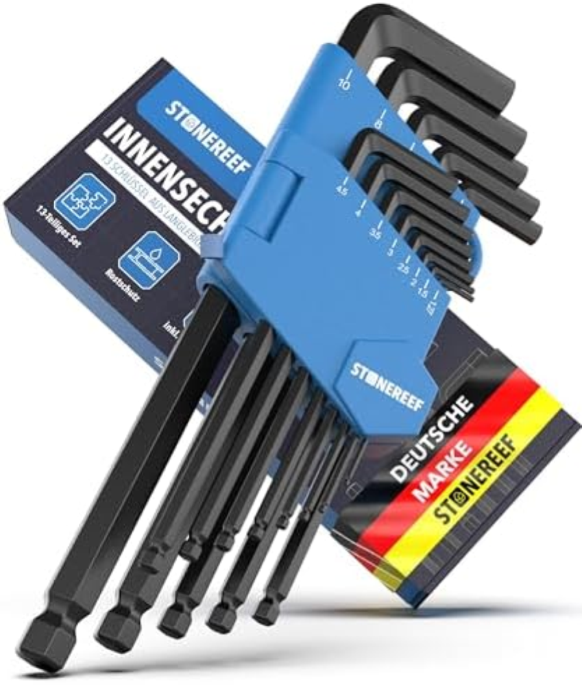STONE REEF Set di chiavi a brugola a esagono incassato, 13 pezzi, con testa sfer