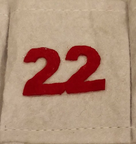Hanging Snowman Advent Calendar. Velvet - measures (hat to foot) 27" x 13" wide - Picture 4 of 4