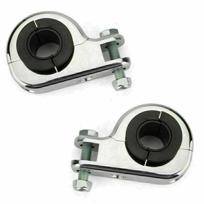 Moto 1.25" 32mm Engine Crash Bar Highway Foot Peg Mount Clamp Bracket For Dyna Foto 4 de 4