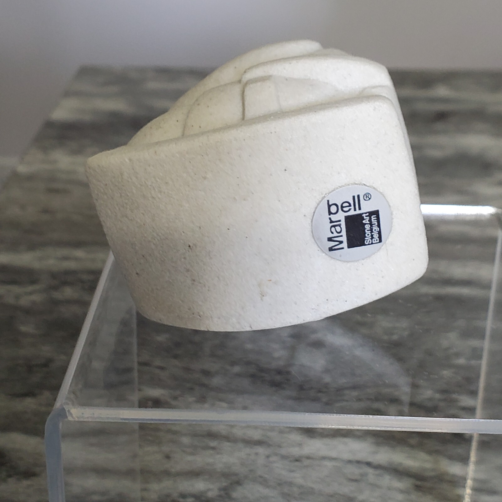 Marbell Stone Art Belgium Sandstone Figurine Child Rocking Her Doll