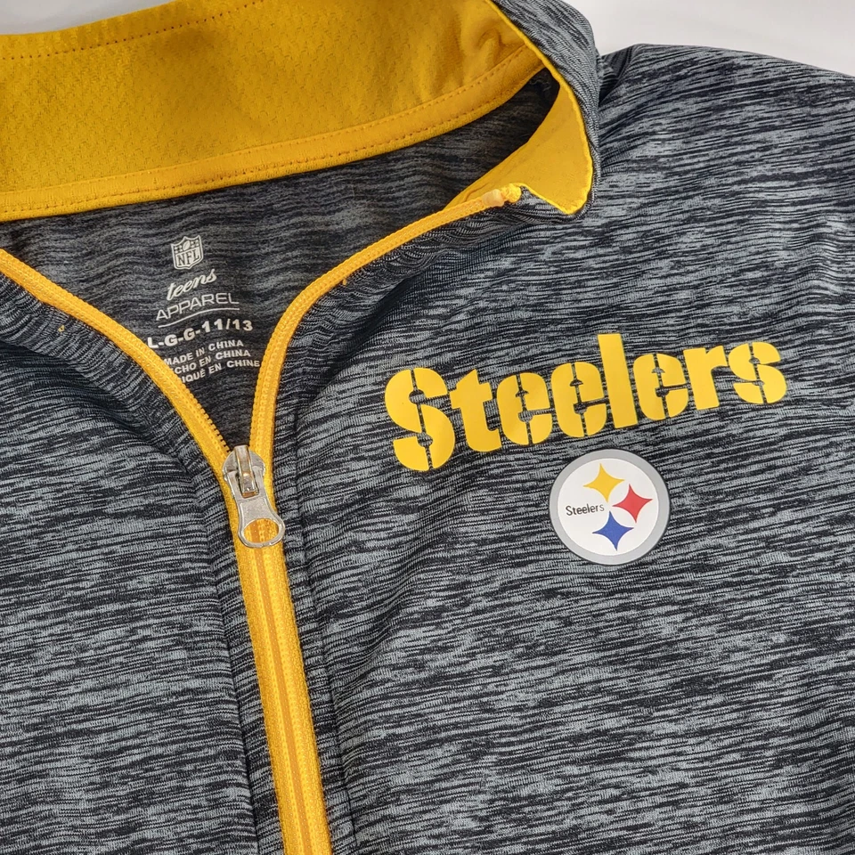 Chaqueta Pittsburgh Steelers NFL Ropa Adolescente Jóvenes Niñas Talla L Cremallera Completa Pista Usada en Excelente Condición Foto 4 de 4
