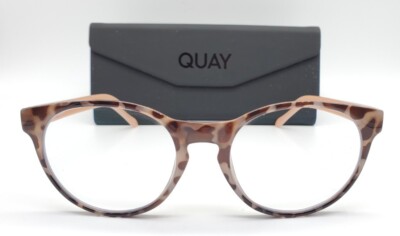 QUAY Out of Sight Cat Eye Pink and Brown Animal Print Frame Only Eyeglasses