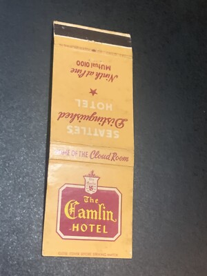 Vintage Washington Matchbook  The Camlin Hotel  Seattle