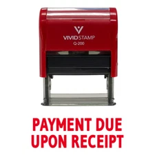PAYMENT DUE UPON RECEIPT Self Inking Rubber Stamp