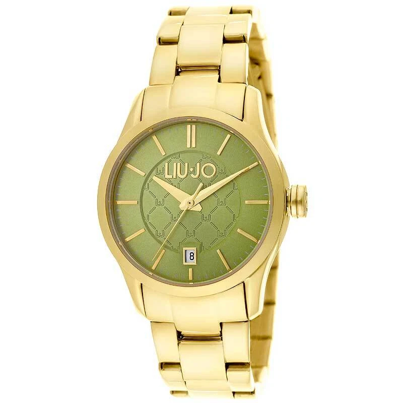 Orologio Donna LIU JO Luxury TESS Bracciale Acciaio Gold Dorato Bianco Verde - Immagine 3 di 4