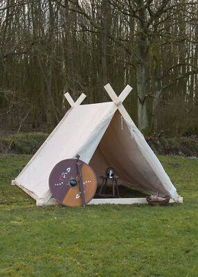 Wikingerzelt, 3 x 2.7 x 2 m, 350 gsm, naturfarben Mittelalter Zelten Camping