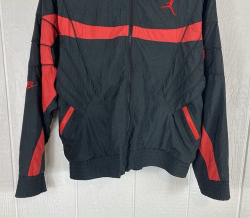 Vintage Nike Air Jordan Flight Club Jacke Jumpman Original Schwarz Rot L XL 80er 90er - Bild 3 von 16