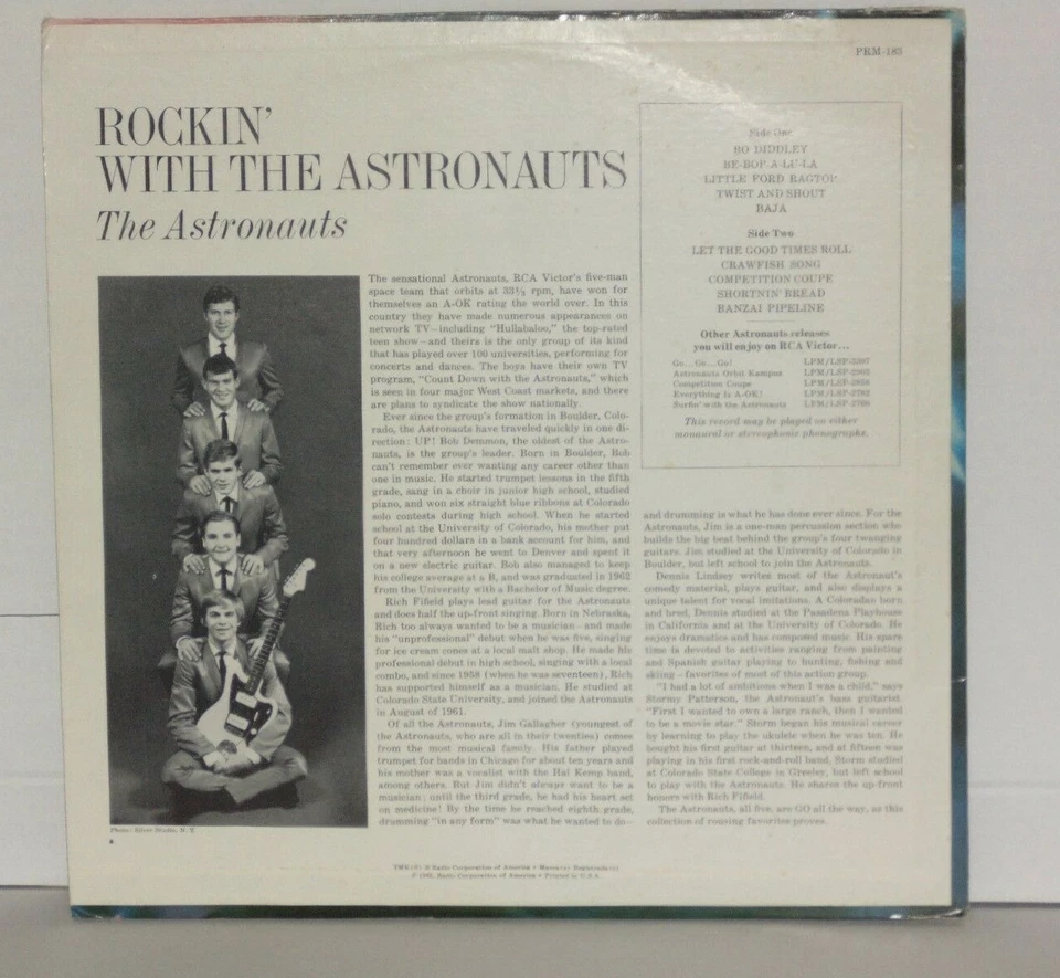 THE ASTRONAUTS Rockin' With  LP 1965 Mono RCA Victor Vinyl PRM 183 Plays Well - Image 3 of 3