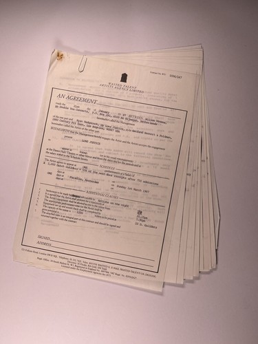 Lone Justice Contract Rider Original Office Copy Ryan Hedgecock Jan 21st 1987 - Picture 3 of 13