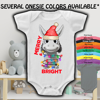 A Donkey Christmas Gerber  Onesie  Cute Baby Shower Gift