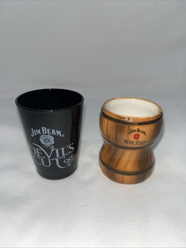 Jim Beam Devil’s Cut Shot Glasses Set Of 2 - Picture 1 of 6