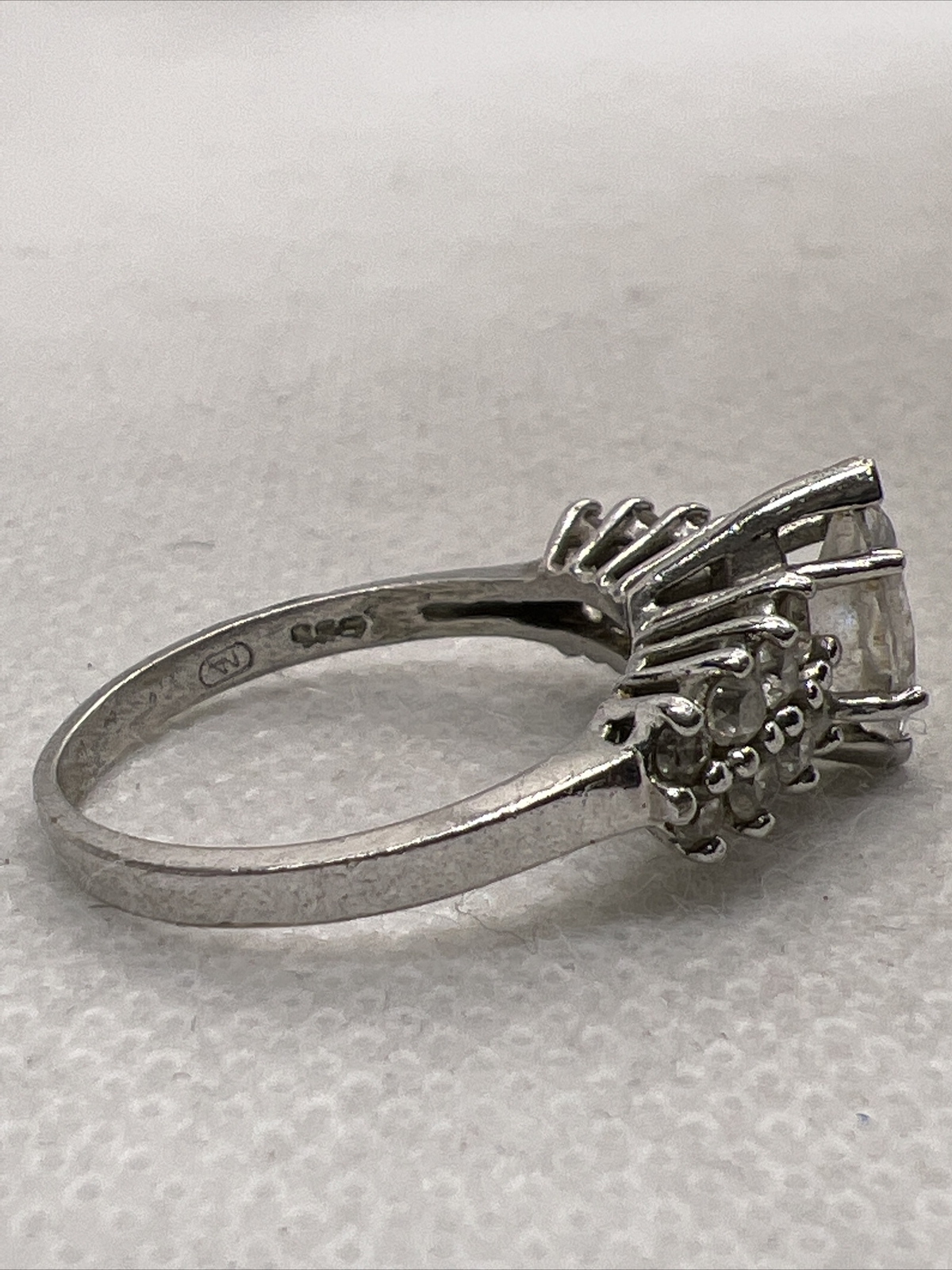 Solid 925 Sterling Silver White CZ Engagement Rin… - image 3