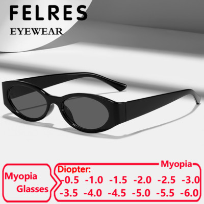 Unisex Oval Tinted Myopia Nearsighted Glasses Fashion Outdoor Shade Sunglasses 