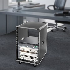 16U Server Rack Open Frame Rolling Network Data Rack 19 inch With Casters 4 Post