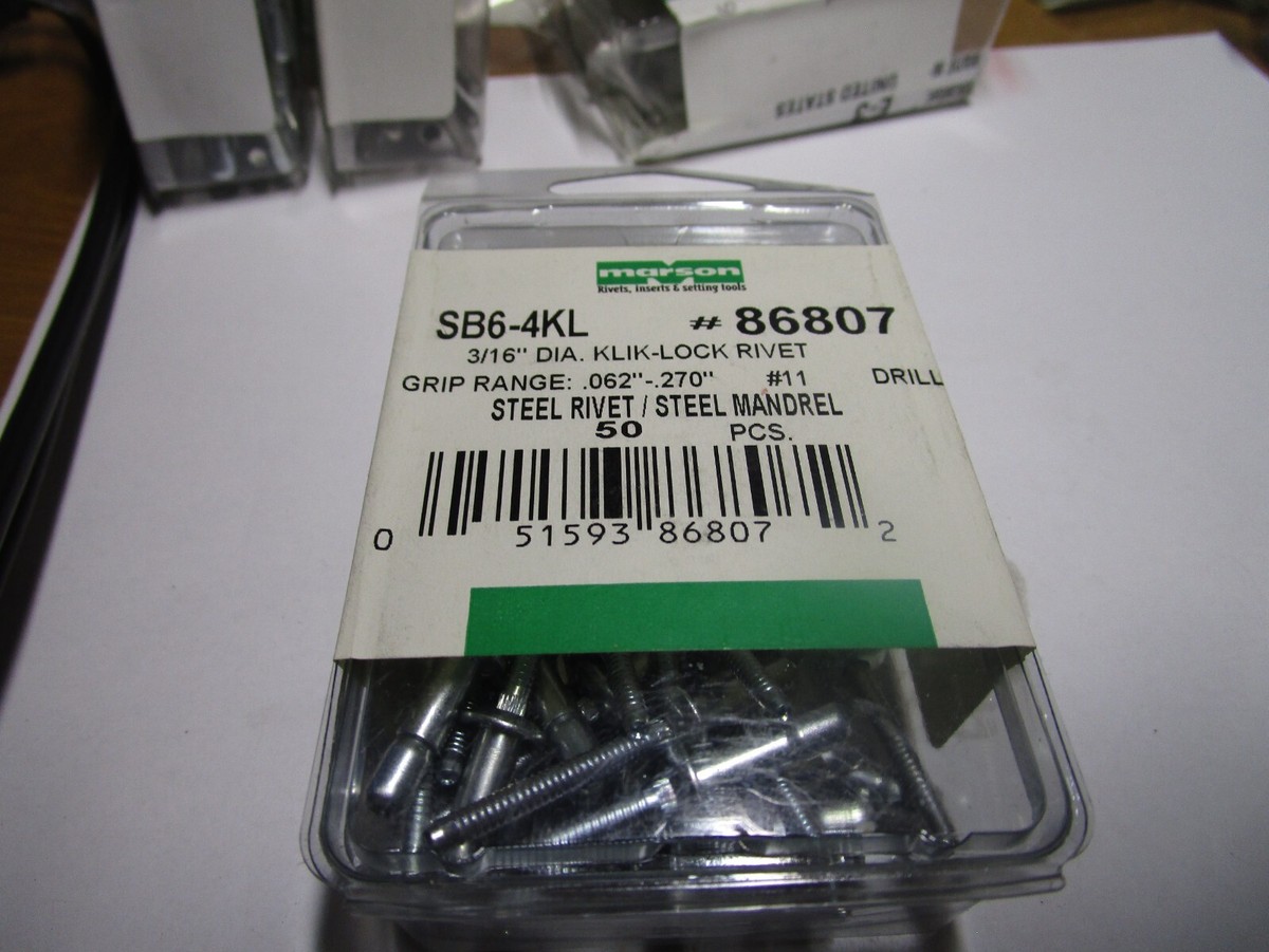 SB6-4KL Marson Klik-Lock Rivets QTY 50 | eBay