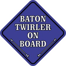 5in X 5in Blue Baton Twirler On Board Sticker Car Truck Vehicle Bumper Decal 5in X 5in Blue Baton Twirler On Board Sticker Car Truck Vehicle Bumper Decal