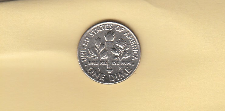 1990-P Roosevelt Dime Misaligned Die Obverse and Reverse Off