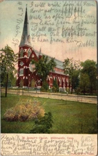 Antique postcard Willimantic, Conn. Saint Joseph's Church, -A38