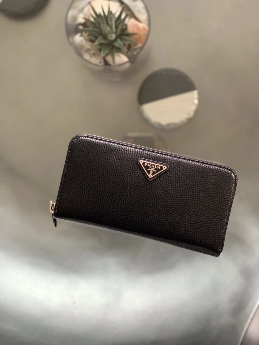 Large saffiano leather wallet prada cheap