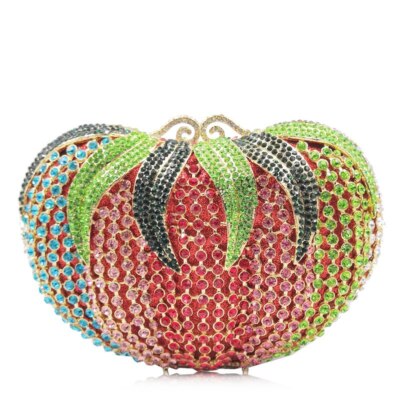 Cute Halloween Fruit Shape Clutch Women Mini Crystal Evening Clutch Bag Purse