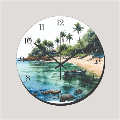 Hawaii Sandy Beaches Palm trees Art Wall Hanging Wall Clock Time Piece