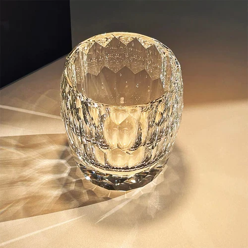 Bicchiere da whisky in cristallo Italia lucido taglio a mano bicchiere roccia 7 oz trasparente - Foto 8 di 14