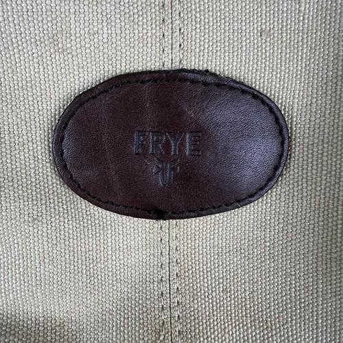 Borsa a tracolla vintage Frye marrone marrone marrone medio tela tracolla pelle - Foto 2 di 8