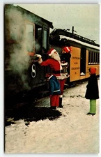 Postcard Edaville Railroad Santa South Carver Massachusetts MA UNP