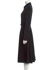 Versace midi shirtdress pleated women with gold button US 6