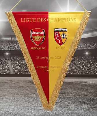 Arsenal v Racing Club de Lens Match Day 5 bestickter Wimpel Fanion 48 cm x 36 cm