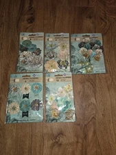Prima Marketing Seashore Scrapbooking Flowers Lot of 6