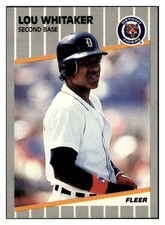 Lou Whitaker 1989 Fleer #151 Detroit Tigers VTG Baseball *341