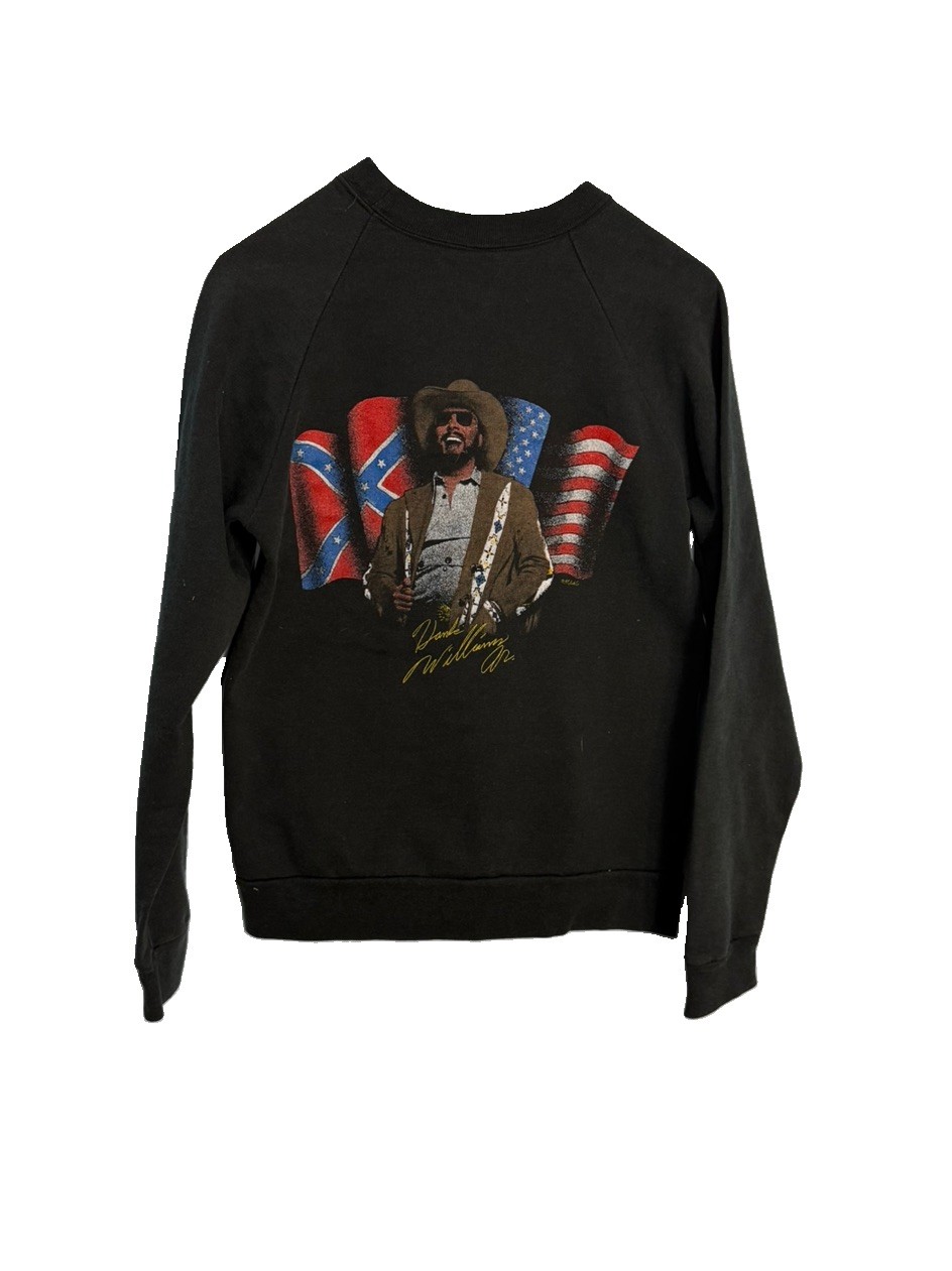 Vintage Hank Williams Jr Crewneck Sweatshirt Size Medium Country Rebel Southern